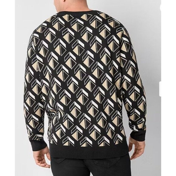 Shaquille O’Neal 2XL Geo Pattern Big And Tall Crew Neck Long Sleeve Pullover New - Picture 2 of 5